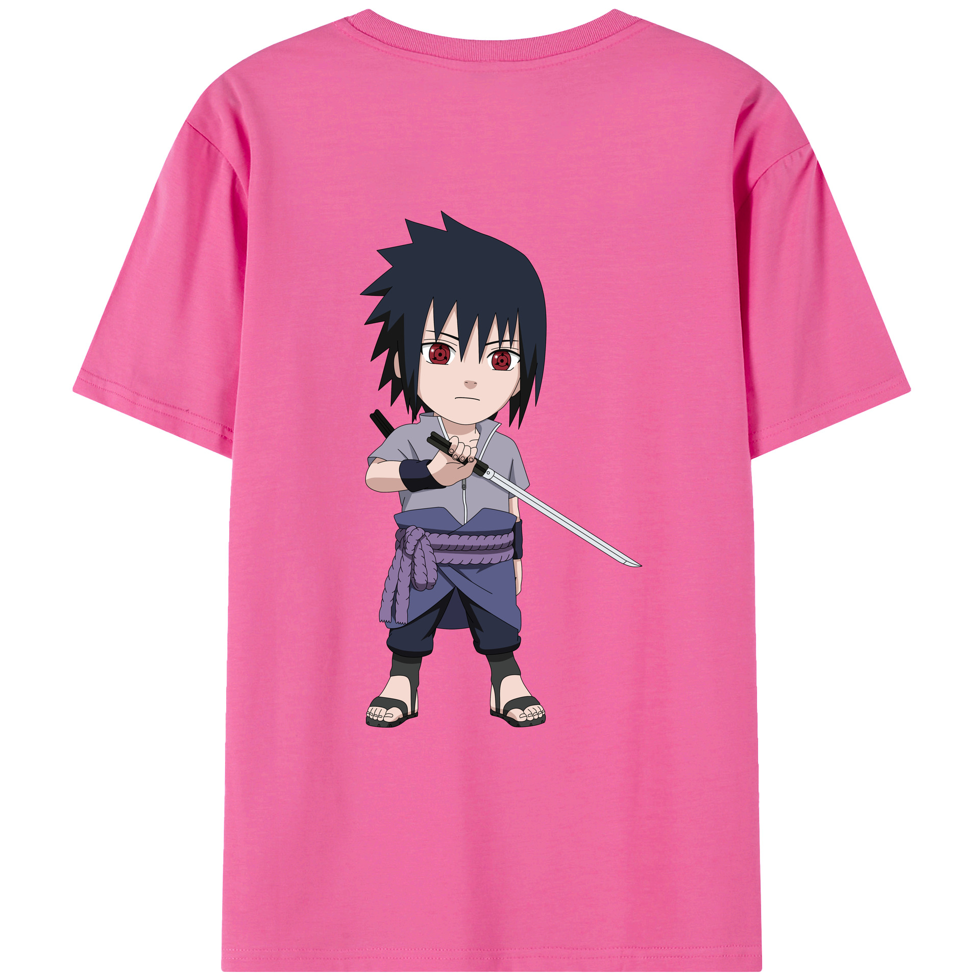 （画像用） NARUTO -ナルト- うちは サスケ Uchiha Sasuke レディース半袖Tシャツ(バックプリント)